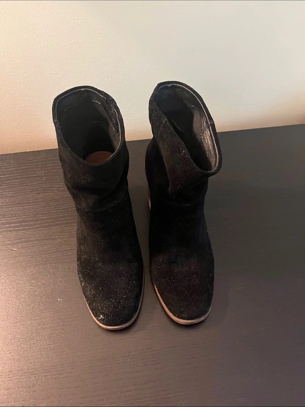 Lucky Brand Black Suede Slouch Ankle Booties